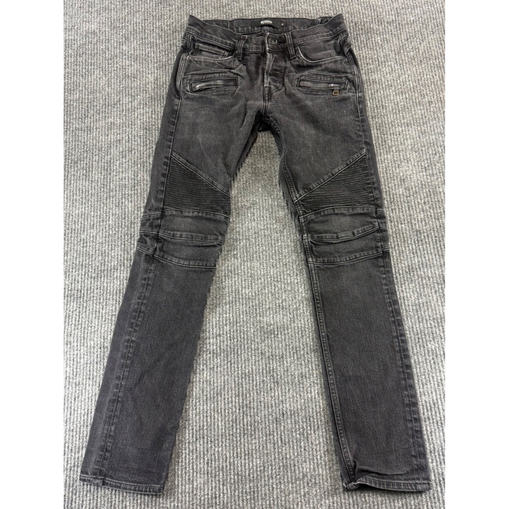 Hudson Blinder Biker Men 30X30 Stretch Skinny Jeans Black Denim Moto Grunge NWT